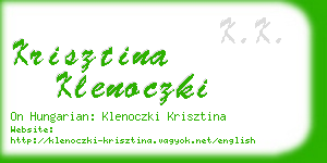 krisztina klenoczki business card